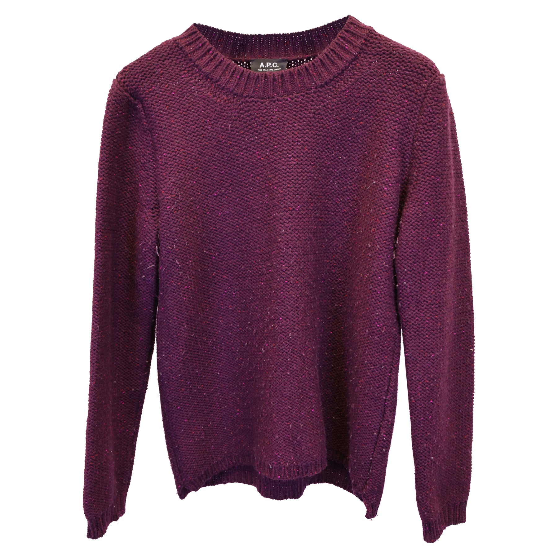 A.P.C. Pullover mit Rundhalsausschnitt aus purpurfarbener Wolle