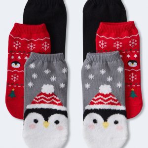 Aeropostale Fuzzy Penguin Knöchel Sock 3-Packung