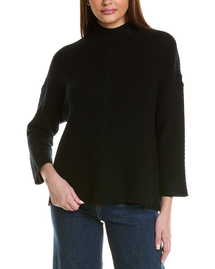 Hannah Rose Shaker Kabel Rollkragenpullover aus Wolle & Kaschmir