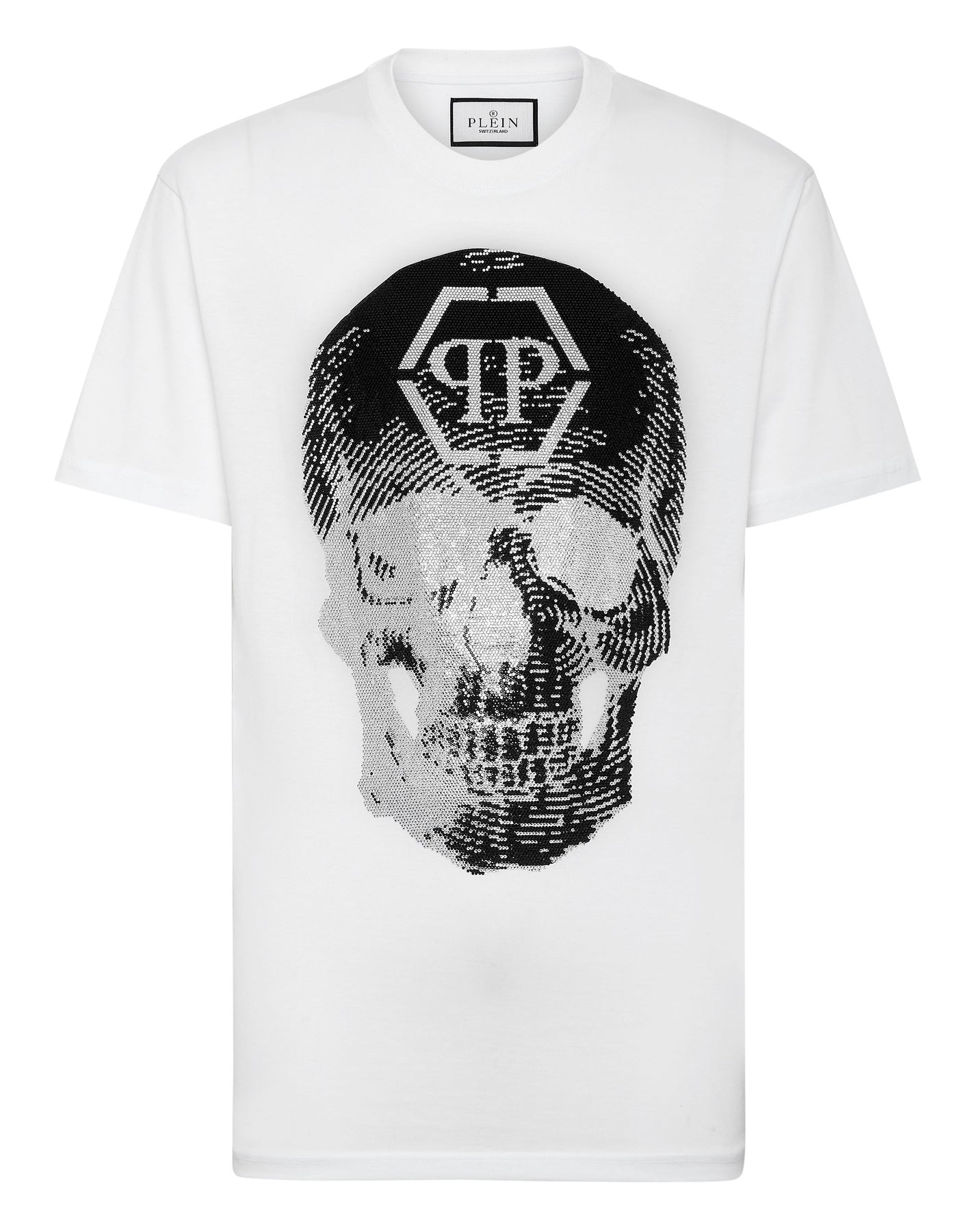 T-Shirt Rundhals SS Skull mit Kristallen