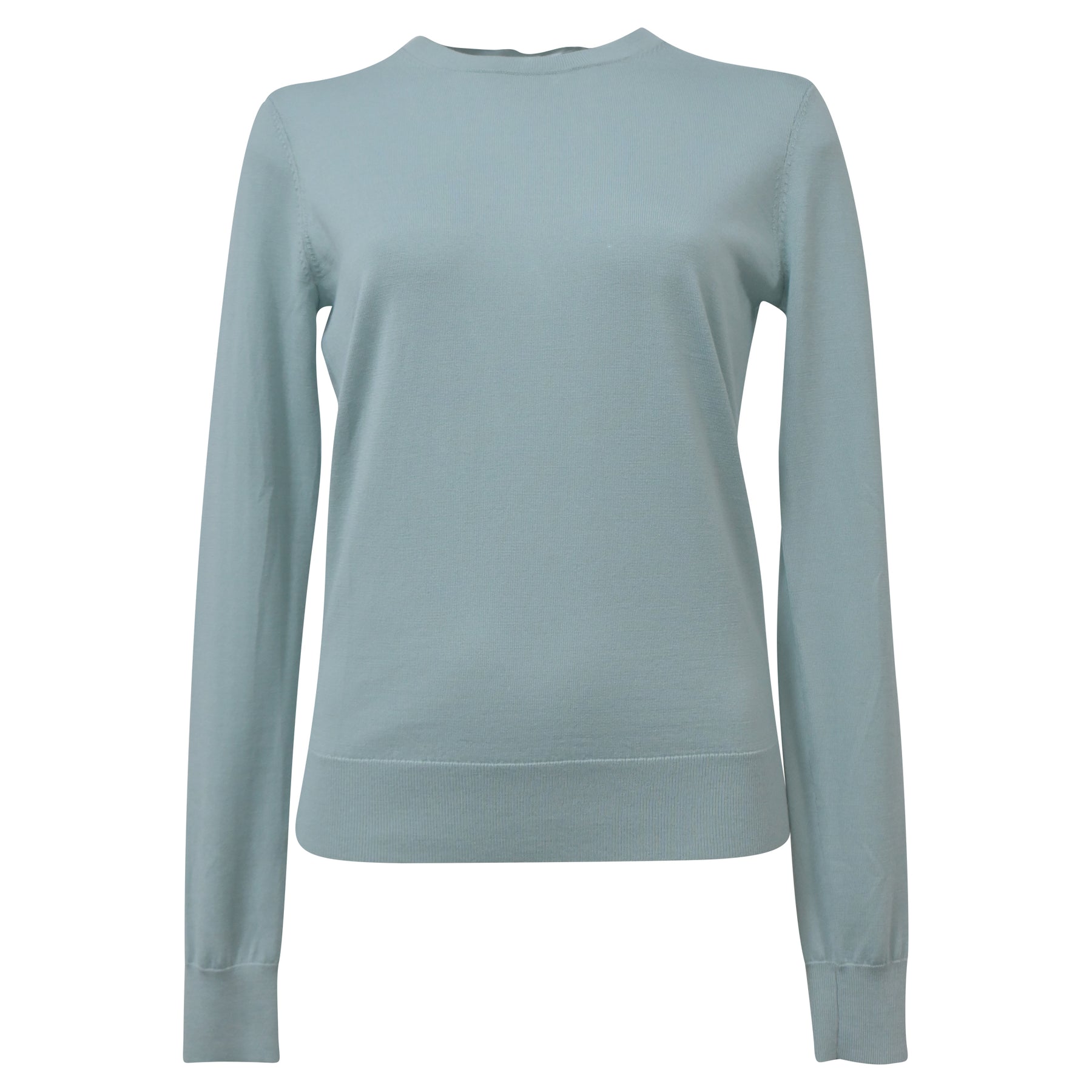 Theory Rundhals-Regalpullover aus hellblauer Wolle