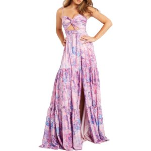 langes Abendkleid gedruckt