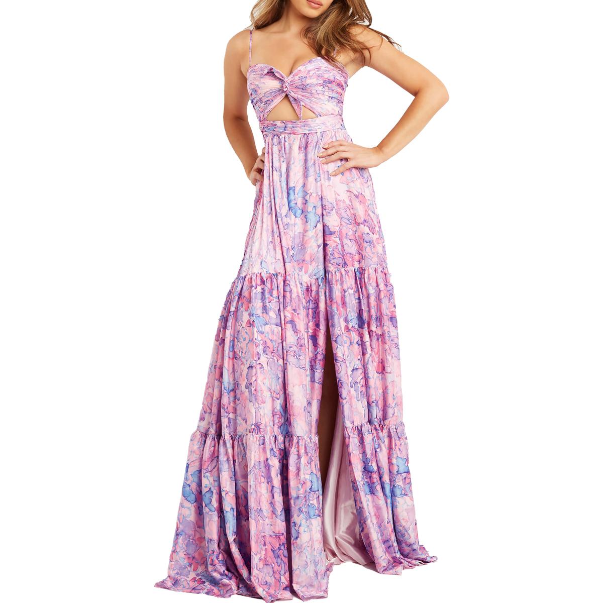 Bedrucktes langes Abendkleid