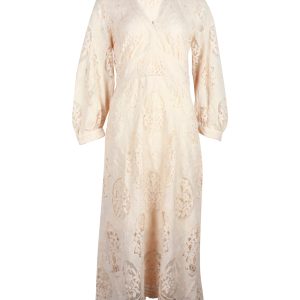 Maje Romy Guipure Lace Midikleid aus beige Polyester 7748729667644