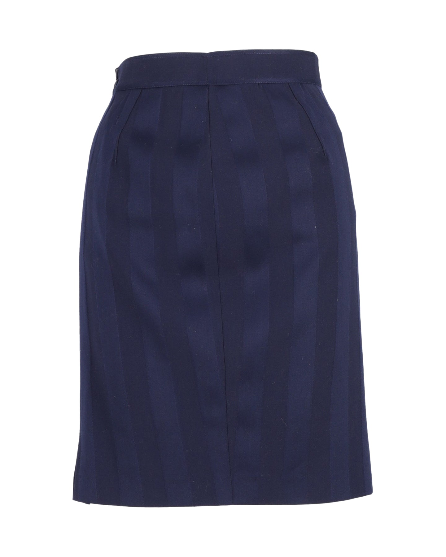 Thierry Mugler Rock mit Streifen aus blauer Wolle