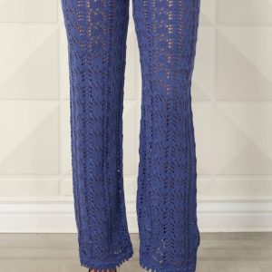 Crochet Knitted Hose in Denim