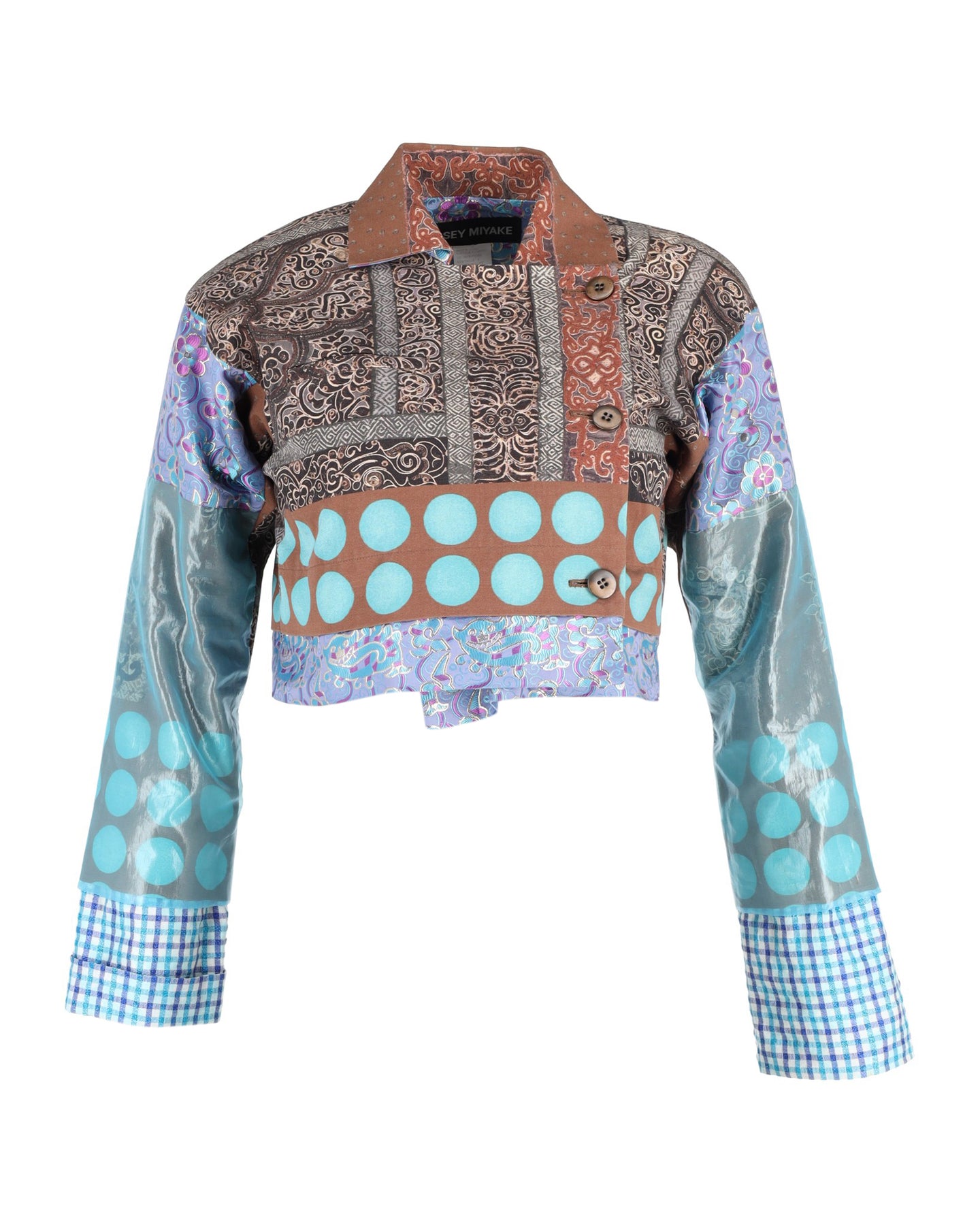 Issey Miyake Boxy Jacke aus mehrfarbiger Baumwolle