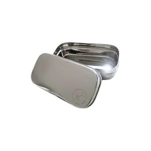 Edelstahl Snackbehälter mit Edelstahldeckel (groß)