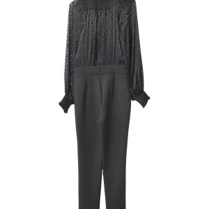 Michael Michael Kors Langarm-Jumpsuit in schwarzer Viskose