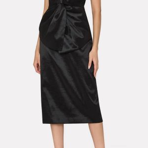 Harlow Schleifendetail Taft trägerlosen Kleid in schwarz