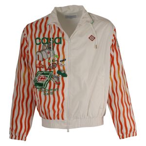Casablanca Tennis gestreifte Sportjacke aus mehrfarbigem Polyester