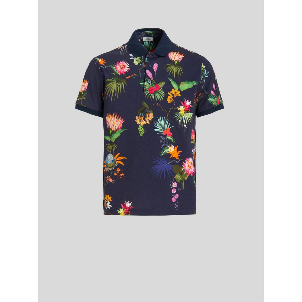 Mit Blumenmuster Jersey Polo Hemd