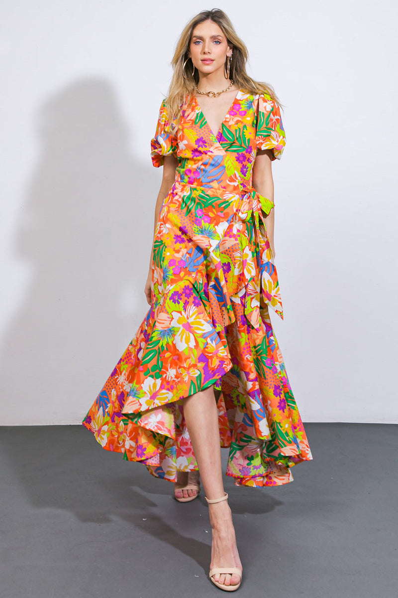 GARDEN OF LIFE Gewebt MIDI Kleid