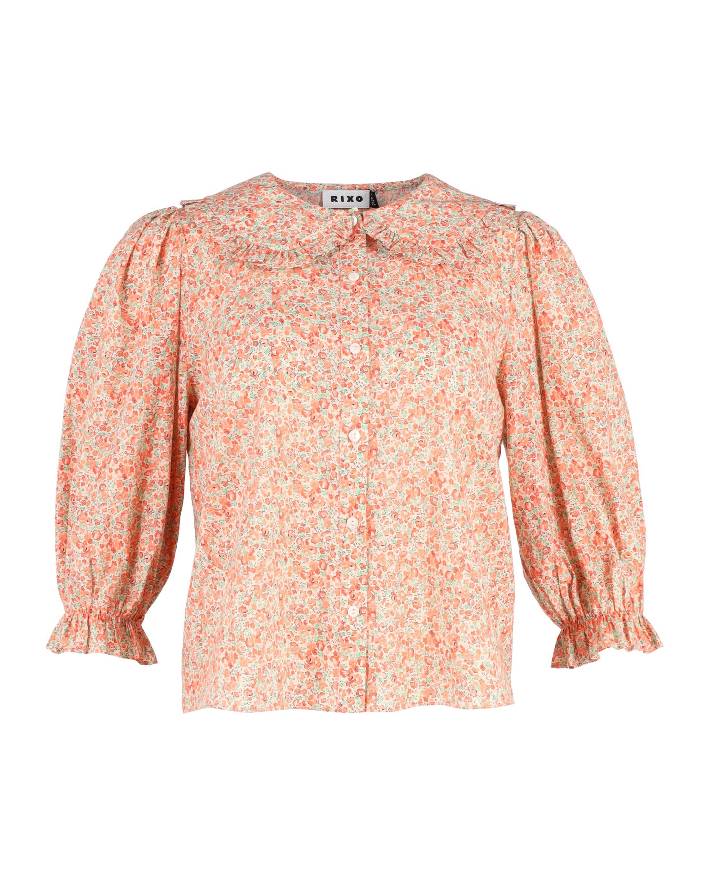 Rixo Nika Peter Pan Collar Bluse aus Baumwolle mit Blumenmuster