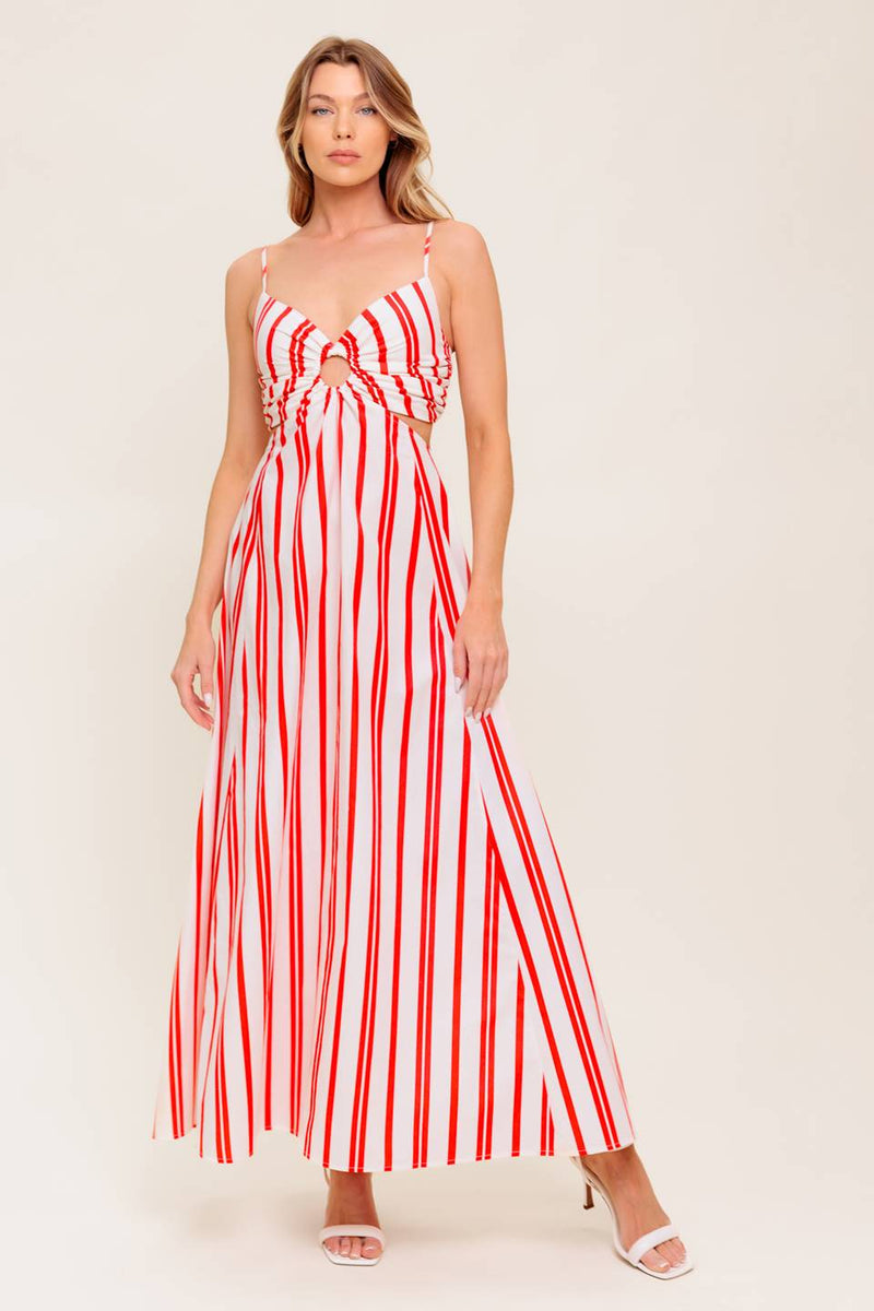 DREAM PETALS Rot STRIPE gewebt Knöchel KLEIDUNG
