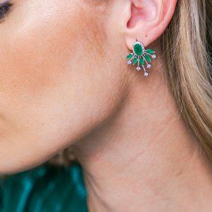 Grün STARBURST FAN STUD Ohrringe