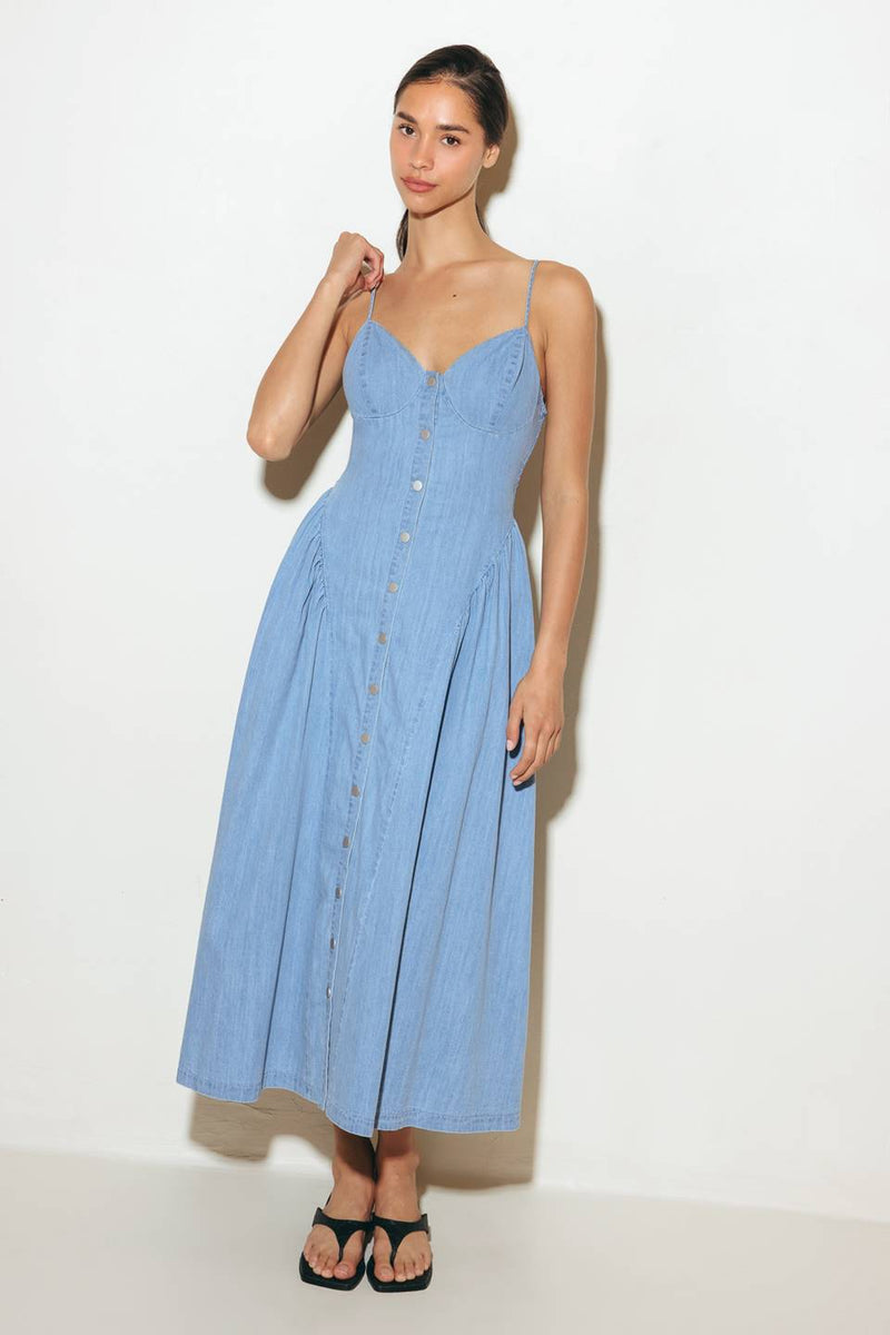 BLUEBELL BREEZE leicht Denim MIDI Kleid