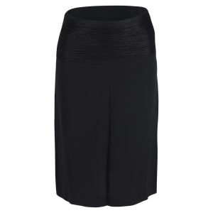 Jil Sander geraffter Taillenrock aus schwarzer Wolle 7748752441404