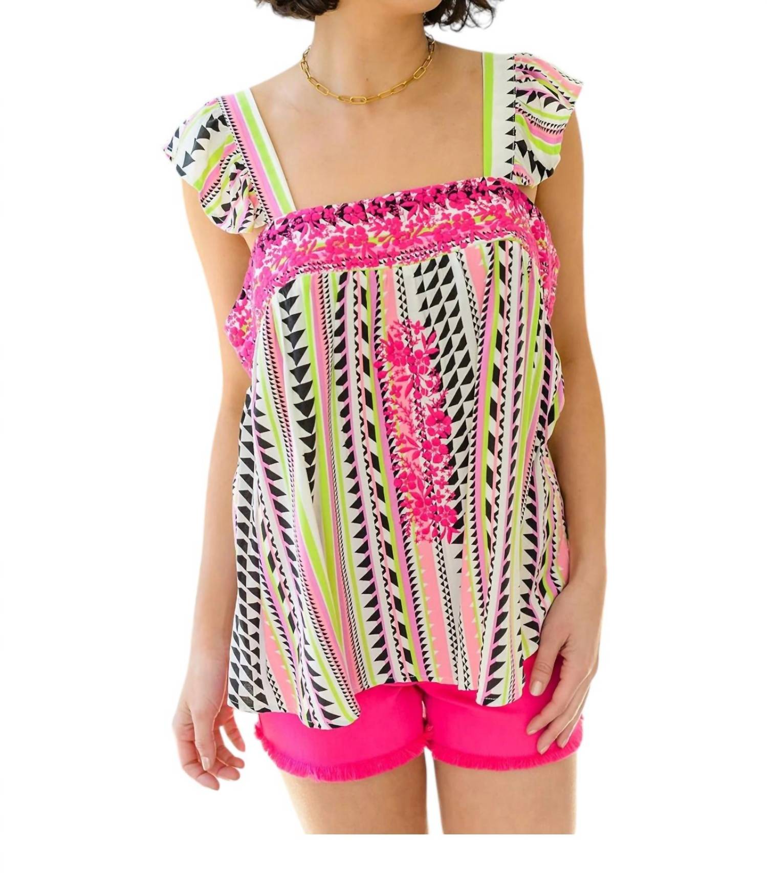 Francesca bestickt Top in rosa