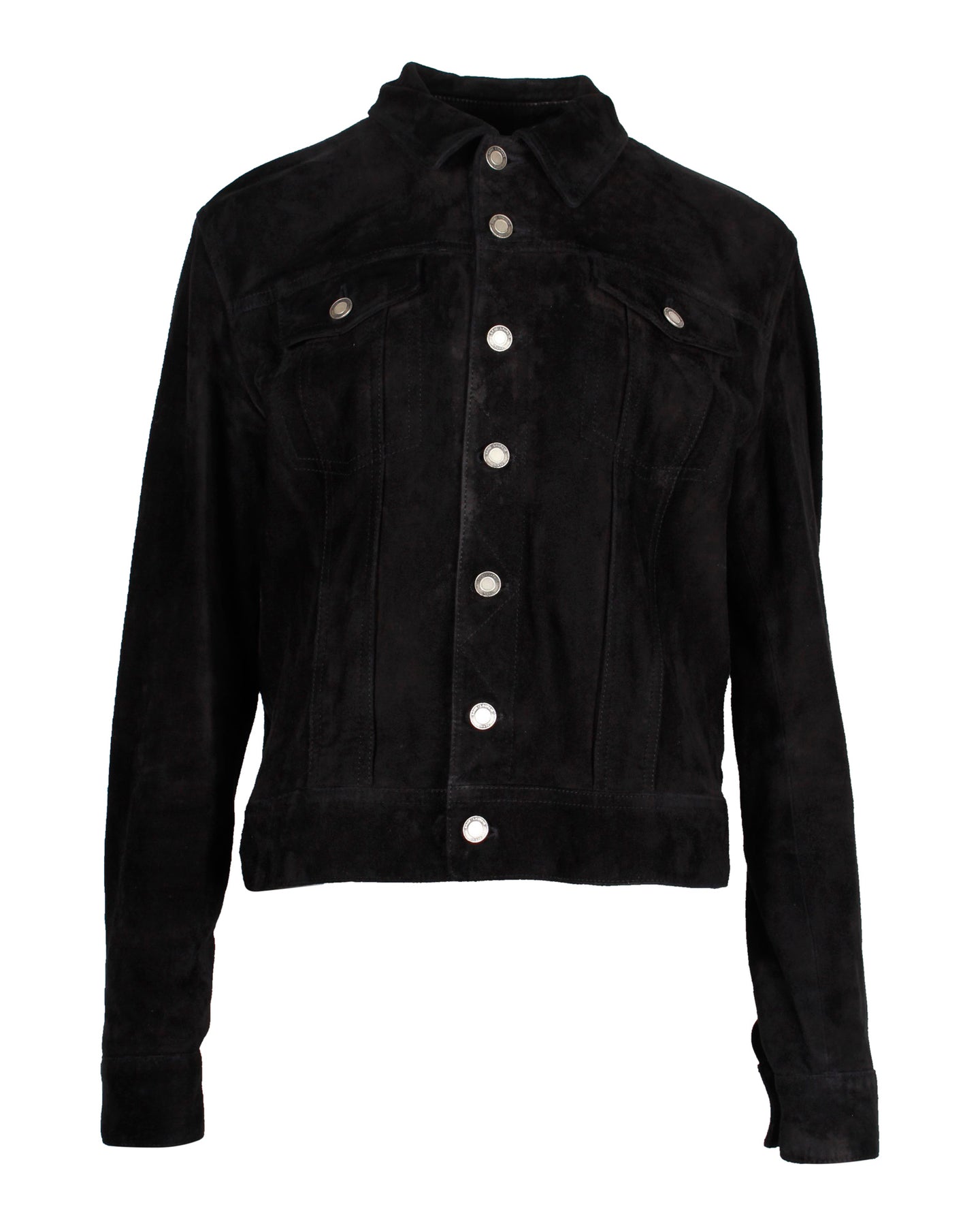 Saint Laurent Trucker Jacke aus schwarzem Wildleder