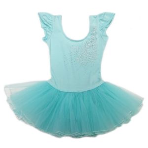 Mädchen Mintfarbenes Tutu-Ballettkleid mit Strass und Schleife, S (9–24 Monate)–XL (6–8)