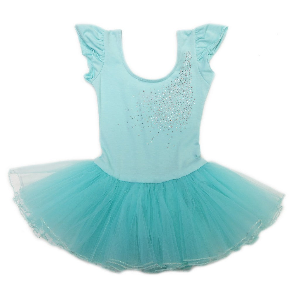 Mädchen Mintfarbenes Tutu-Ballettkleid mit Strass und Schleife, S (9–24 Monate)–XL (6–8)