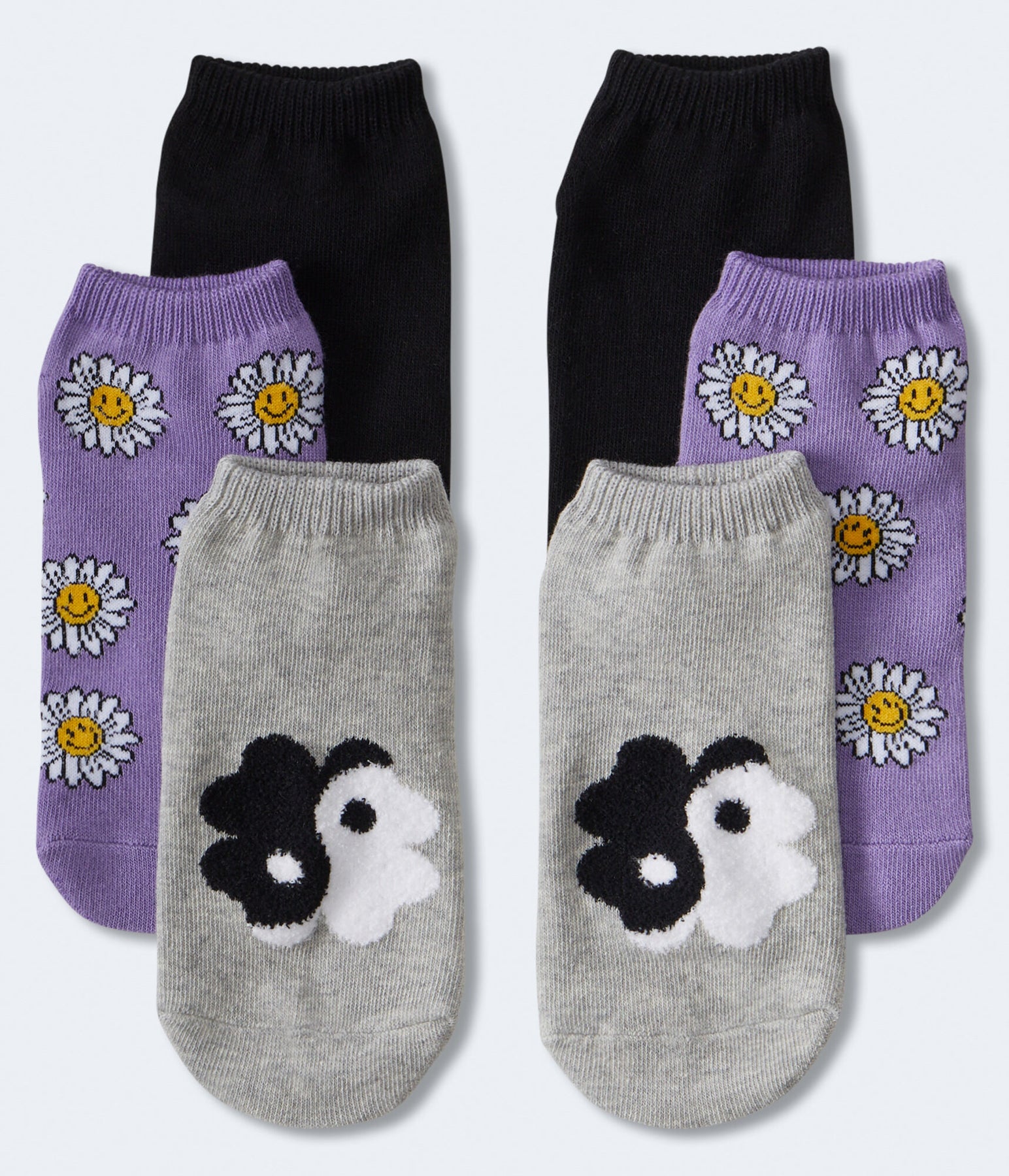 Aeropostale Yin Yang mit Blumenmuster Knöchel Sock 3-Packung