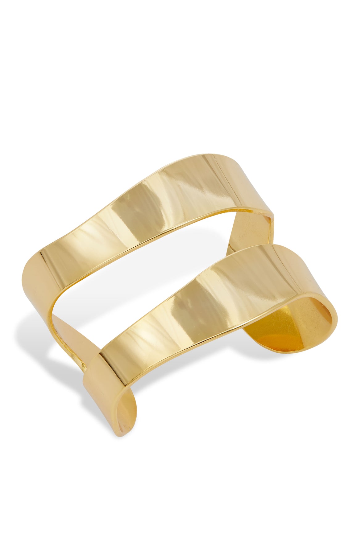 18K Gold Platte breite Manschette Bracelt