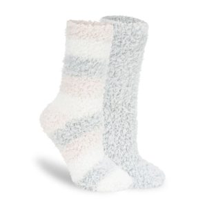 Zitrone Damen 2 Packung Streifen Furr Foam Crew Socke