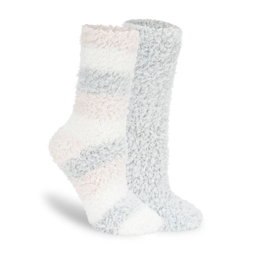 Zitrone Damen 2 Packung Streifen Furr Foam Crew Socke