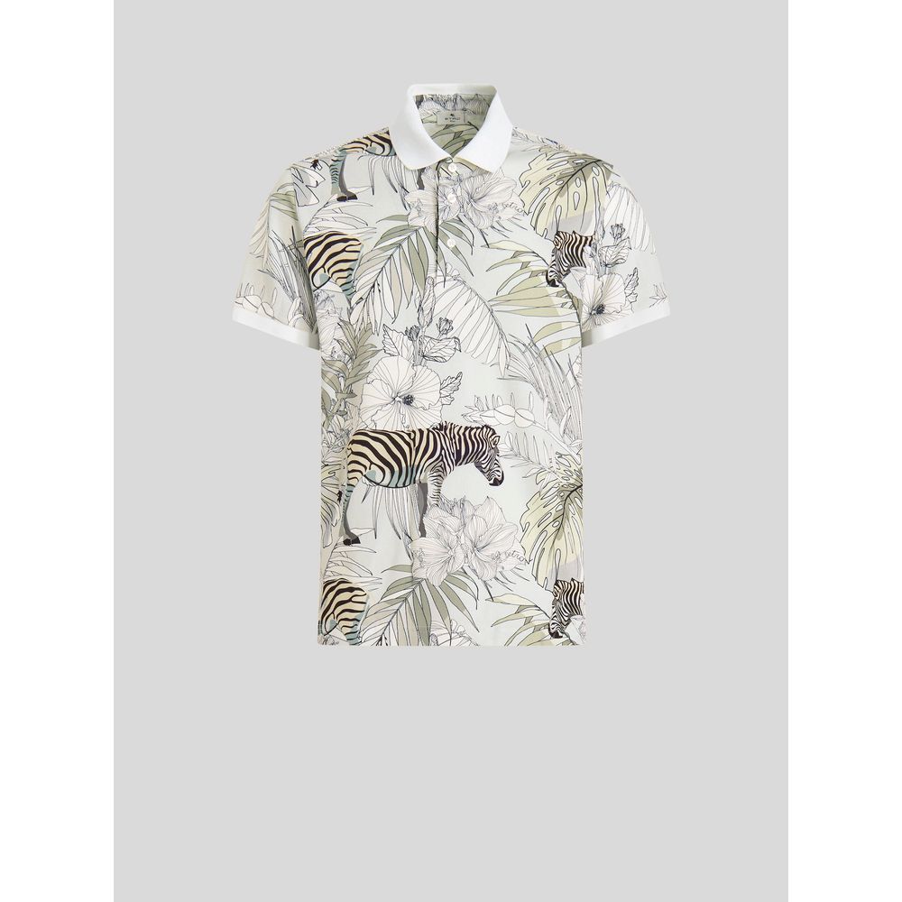 Piquet Poloshirt mit Dschungel und Zebra Muster