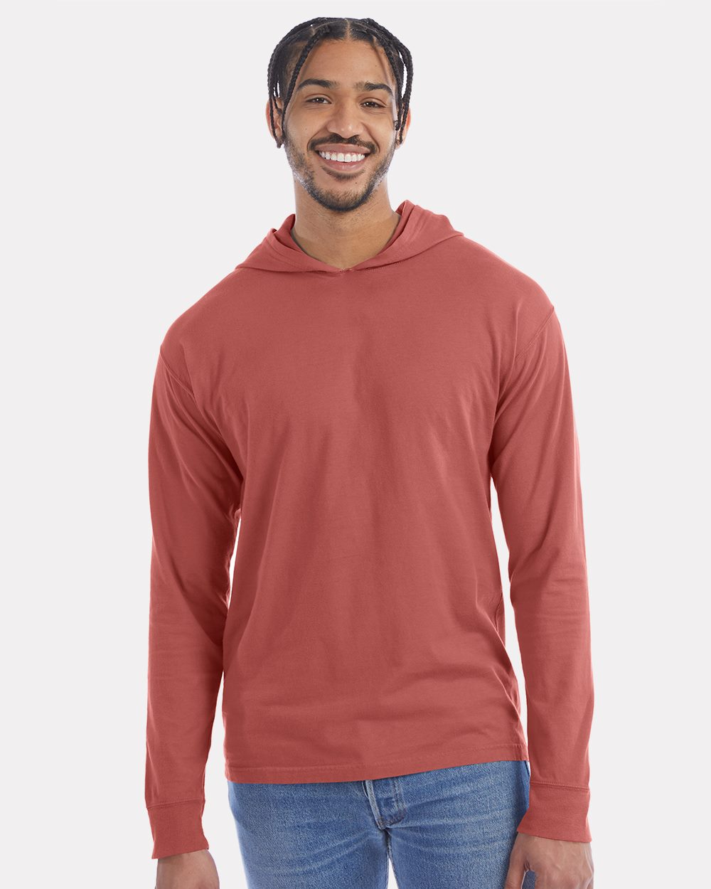 ComfortWash Von Hanes Herren Garment-Dyed Jersey mit Kapuze Langarm-T-Shirt