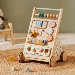 Tiny Land® Vielseitiger natürlicher hölzerner Baby Walker