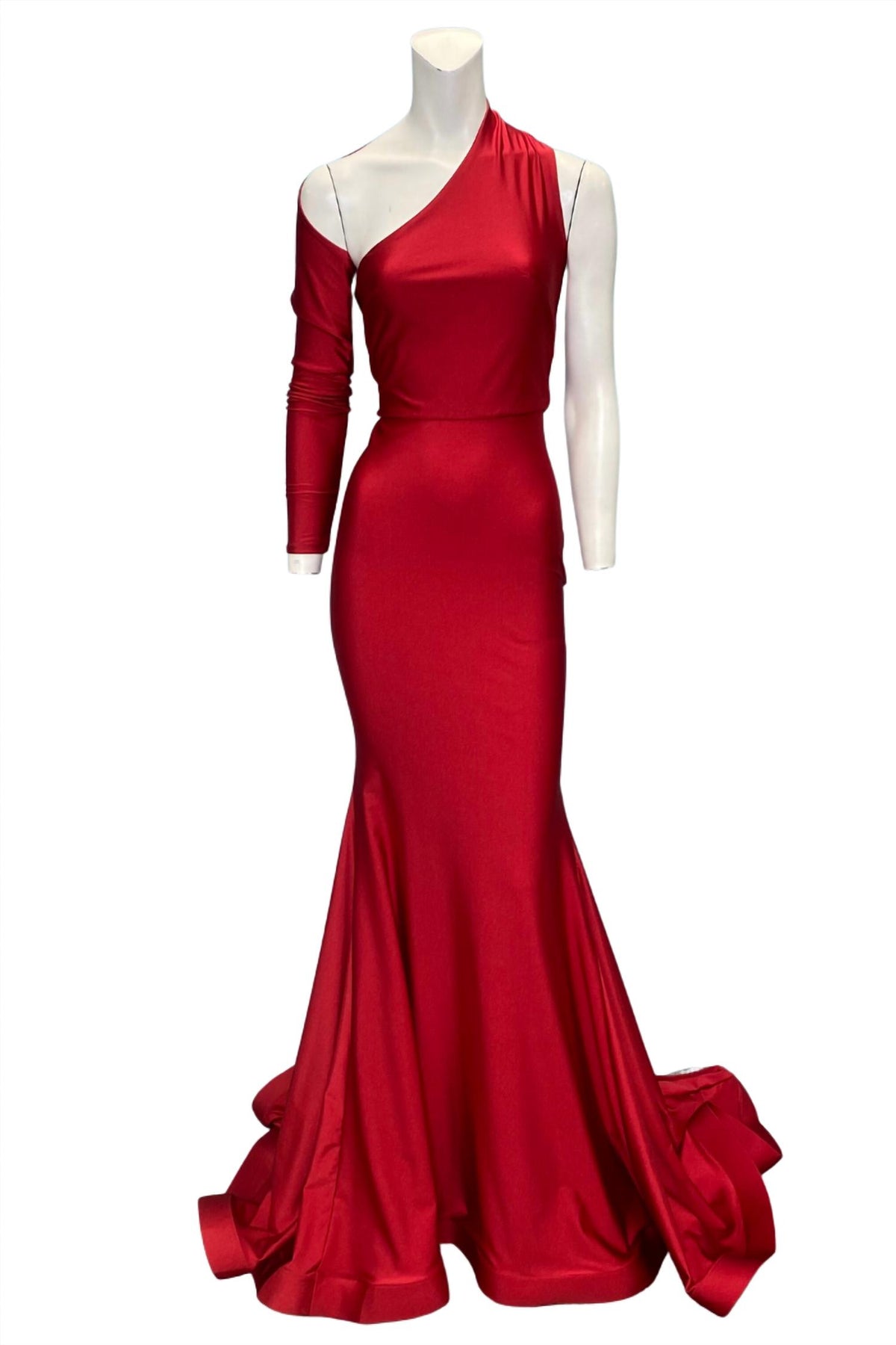Abendkleid mit einem Ärmel in Rot