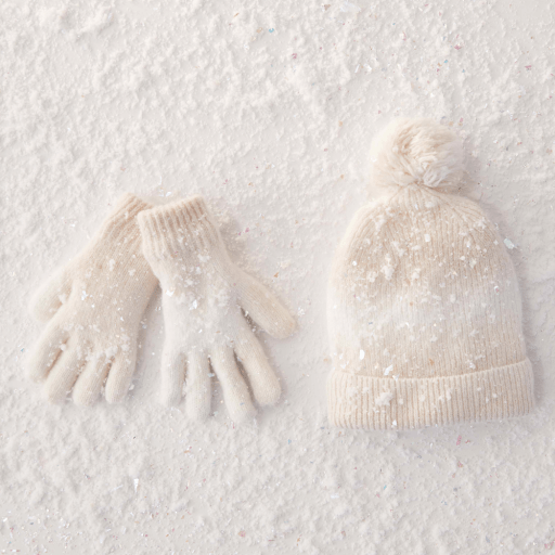 Zitrone Mädchen 2 Stück Atmosphäre Mütze + Handschuhe Set