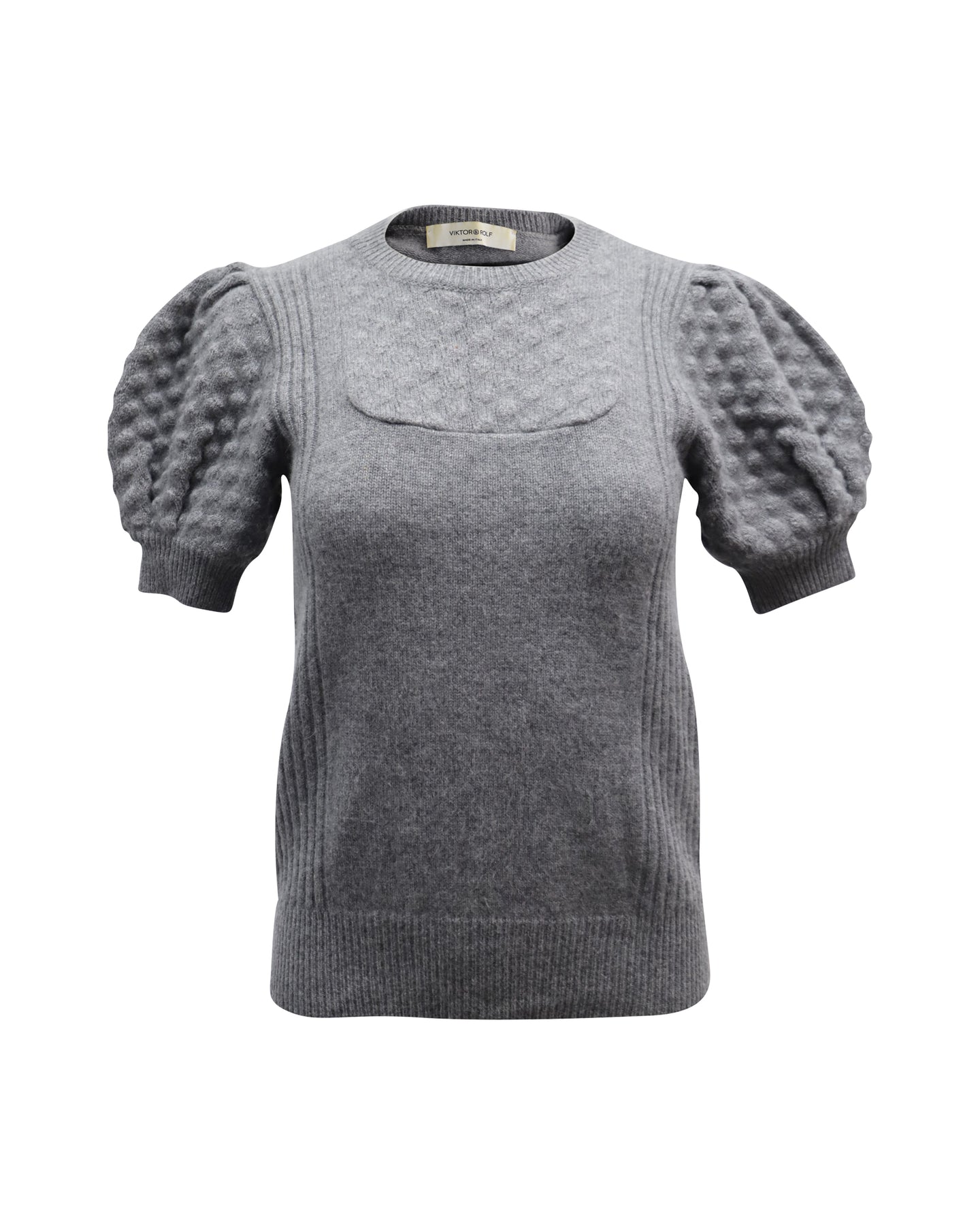 Viktor & Rolf Pullover mit Puffärmeln aus grauer Wolle