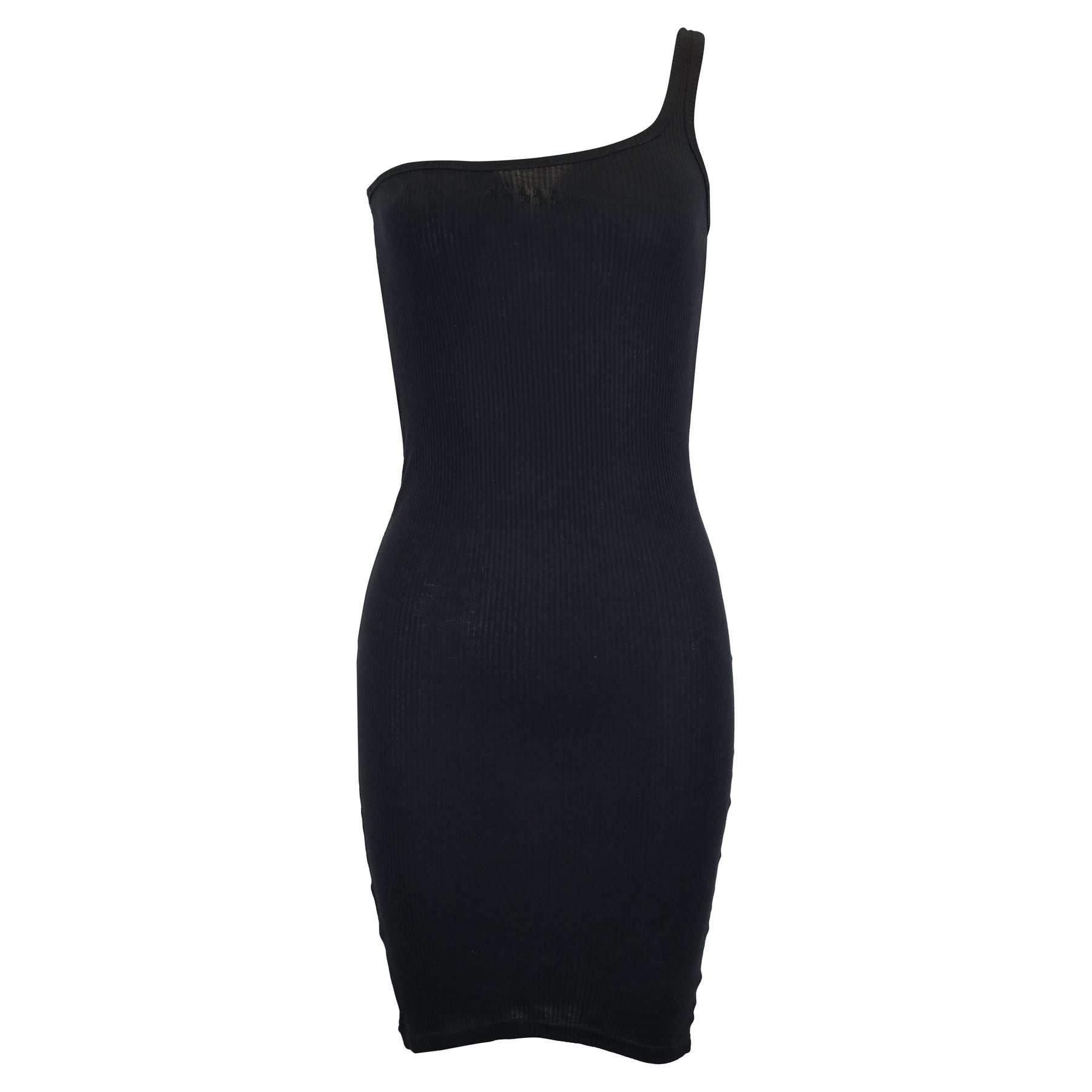 Isabel Marant Mini-Logo-gesticktes Kleid mit Rippenmuster aus schwarzer Baumwolle