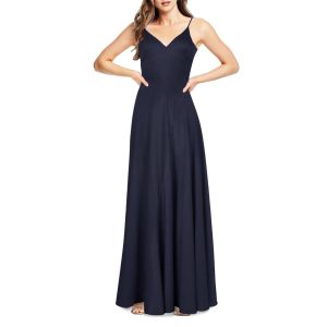 Charmeuse Metallic Maxi Abendkleid