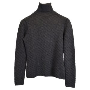 Missoni Textured Turtleneck Pullover aus grauer Wolle 7748733861948