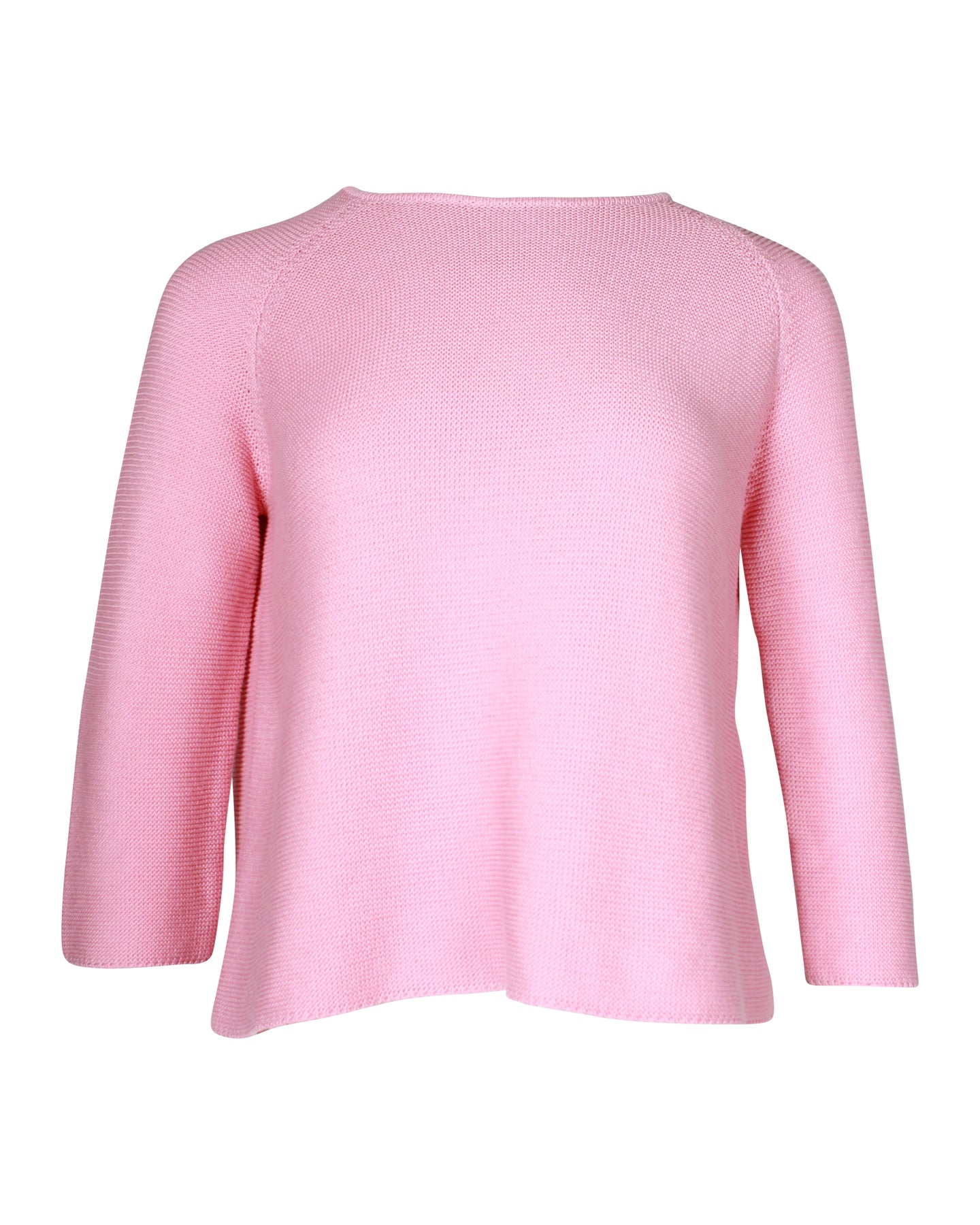 Wochenende von Max Mara Strickpullover mit Rundhalsausschnitt aus rosa Baumwolle
