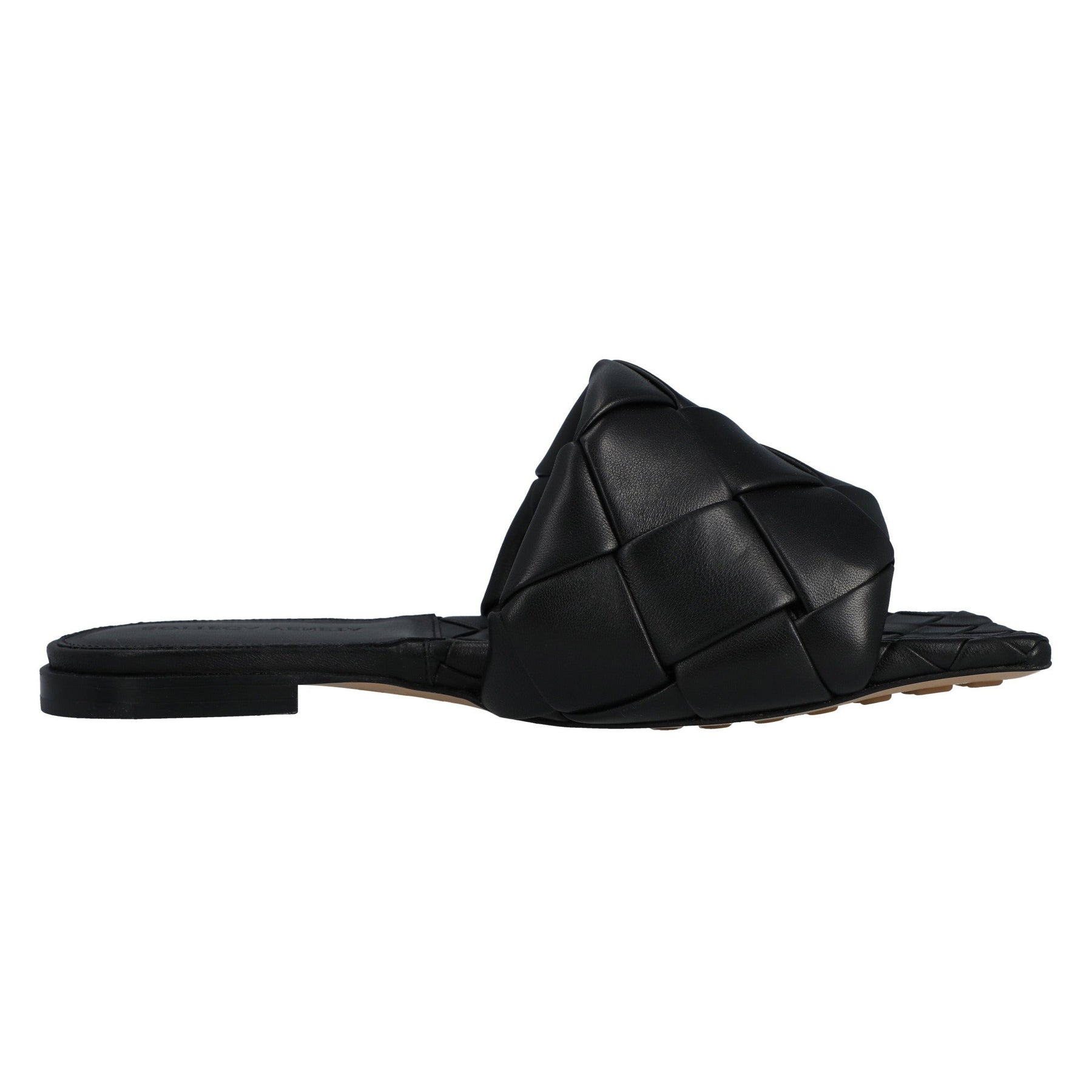 Bottega Veneta Lido Flat Sandale schwarz