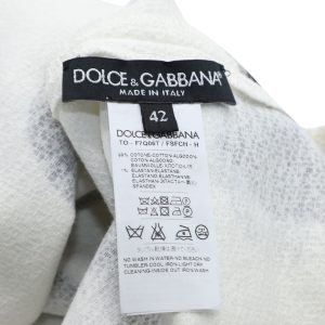 Dolce & Gabbana Painted Polka Dot Print ärmellose Bluse aus weißer Baumwolle 7748724424764