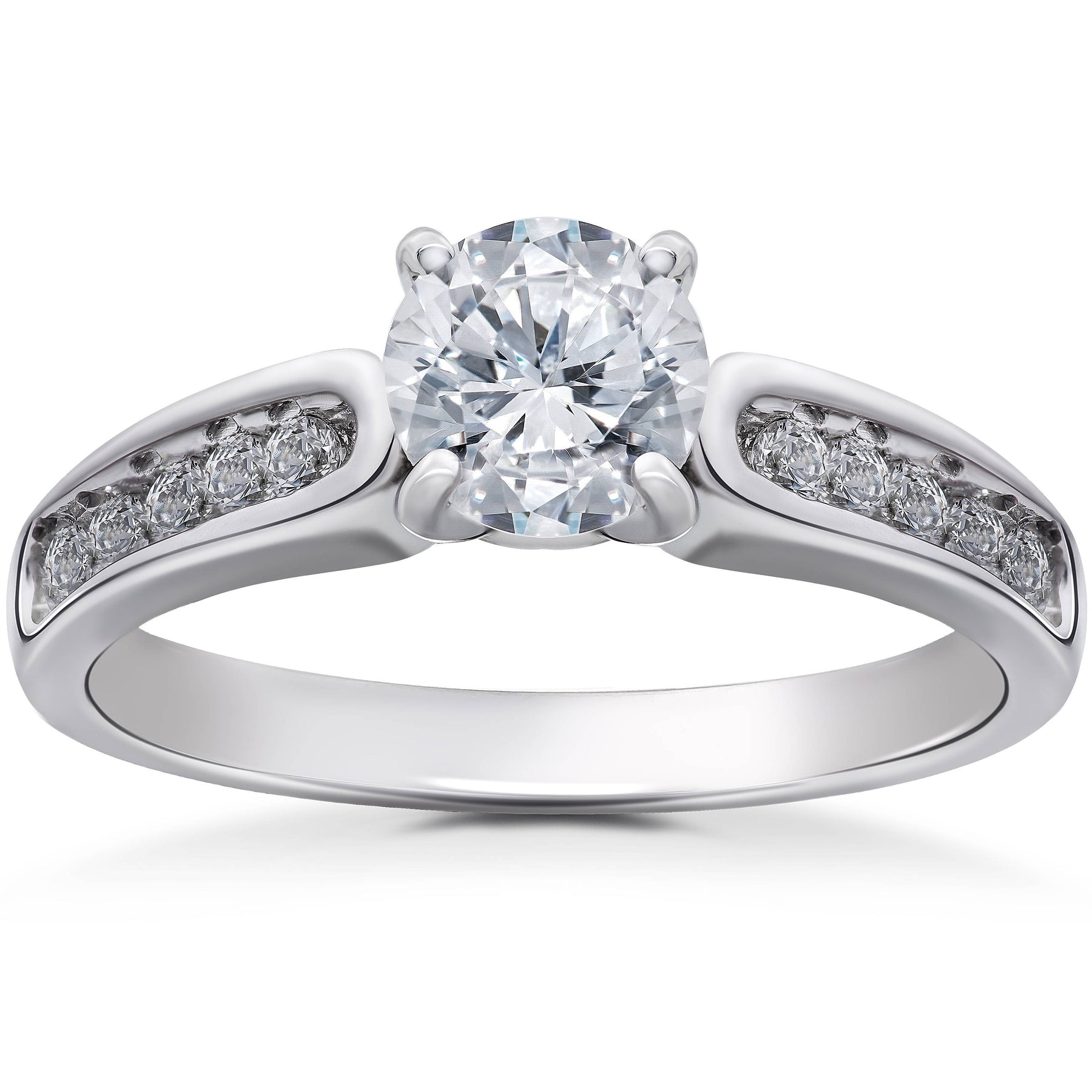 Diamant - Verlobungsring 1 ct14K Weißgold Solitaire Channel Set