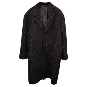Acne Studios Einreihiger Mantel aus schwarzer Wolle
