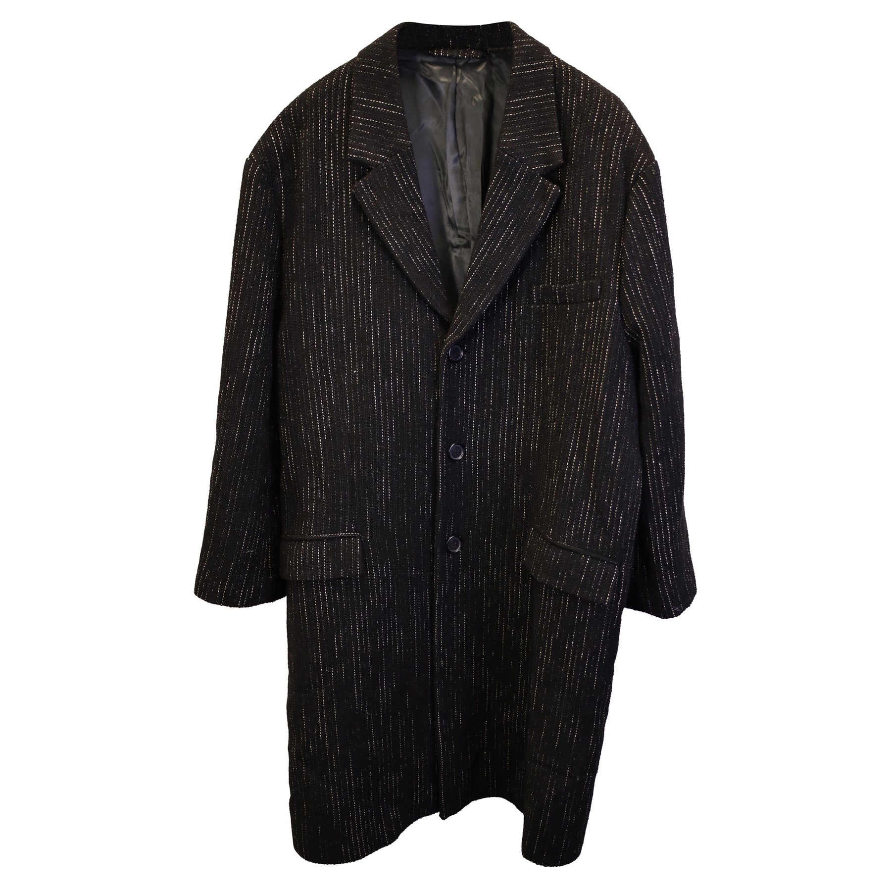 Acne Studios Einreihiger Mantel aus schwarzer Wolle