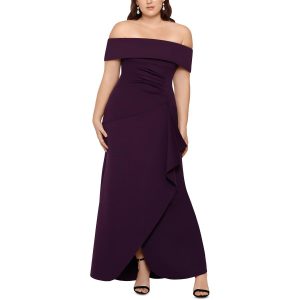 Plus Off-The-Shoulder Maxi Abendkleid