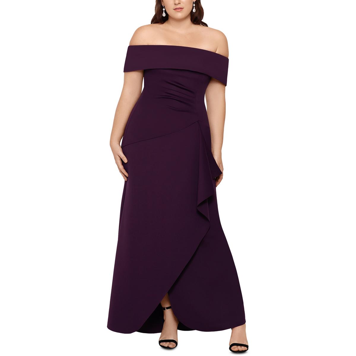 Plus Off-The-Shoulder Maxi Abendkleid