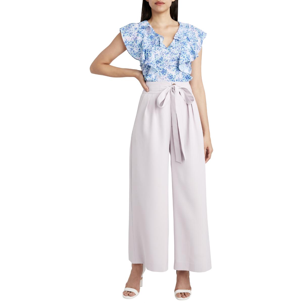 Gewebte Krawatte Taille breite Beinhosen
