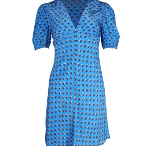 Staud Milla Blumendruck Minikleid in blauer Rayon 7748735139900