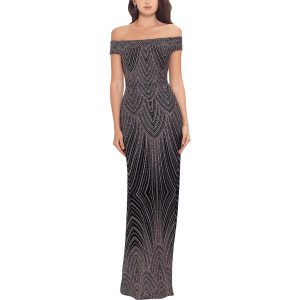 Petites Glitter Off The Shoulder Evening Kleid